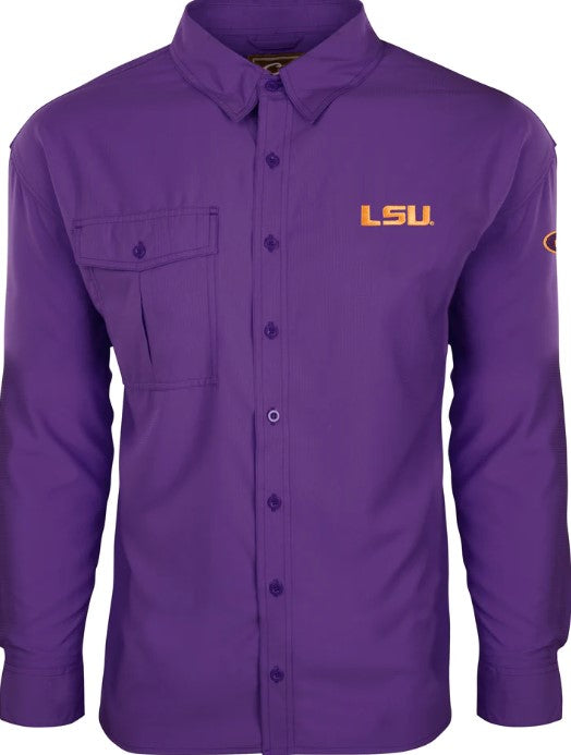 lsu long sleeve dress shirts LSU FLYWEIGHT LONG SLEEVE SHIRT – Kelly's Korner