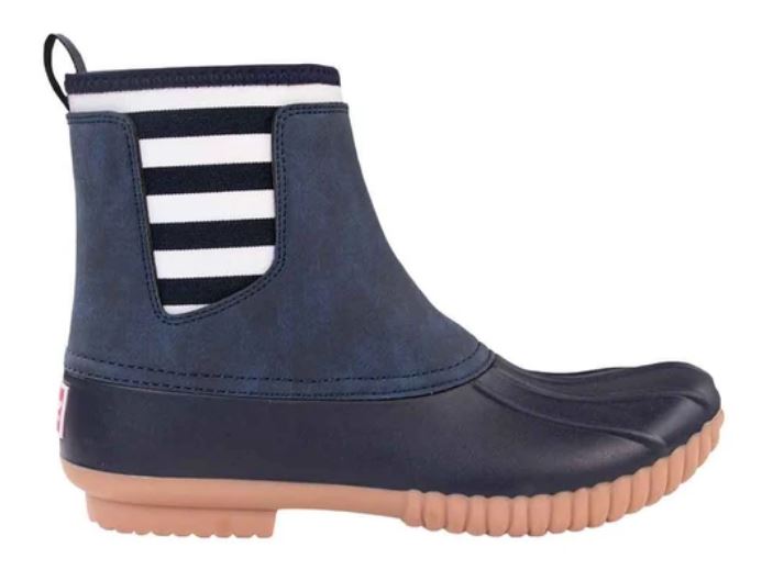 Striped store duck boots