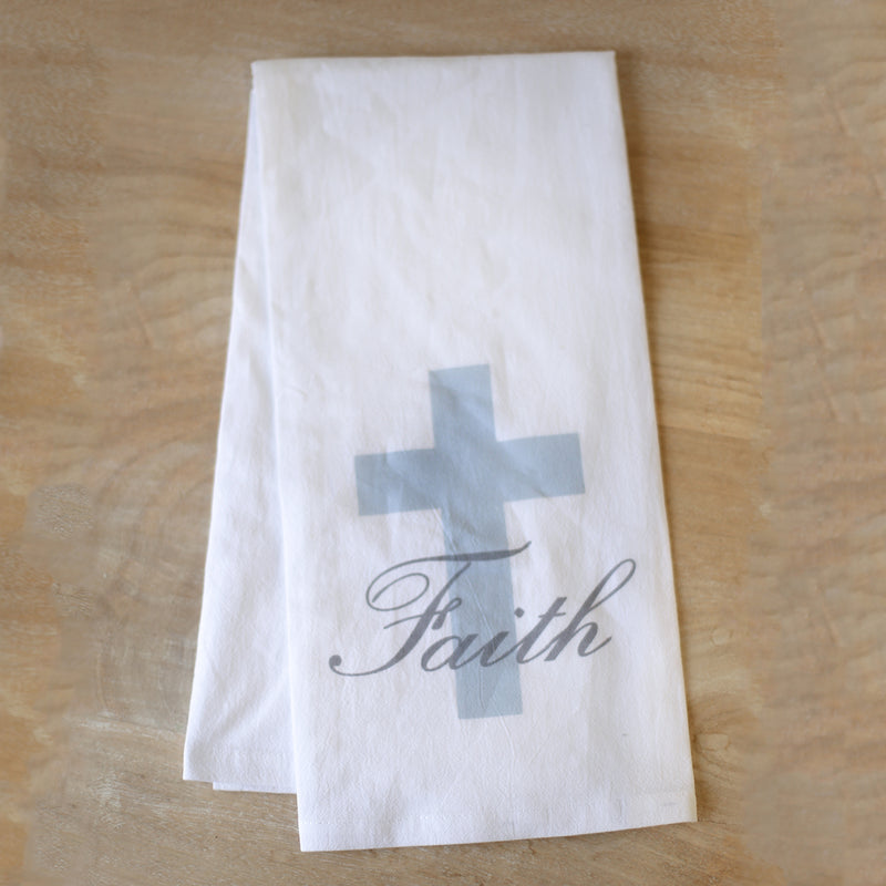 FAITH FLOUR SACK HAND TOWEL