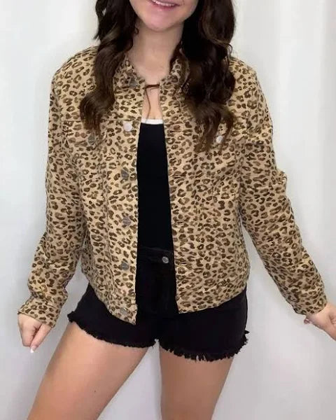 COCO LEOPARD DENIM RISEN JACKET