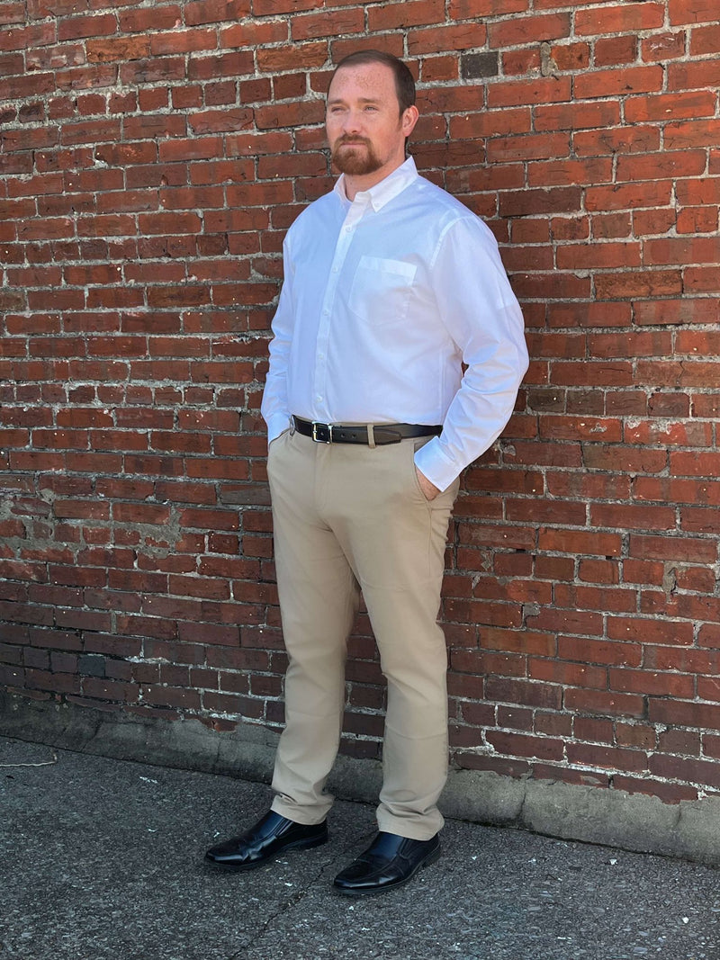 MEN WHITE BUTTON DOWN SHIRT