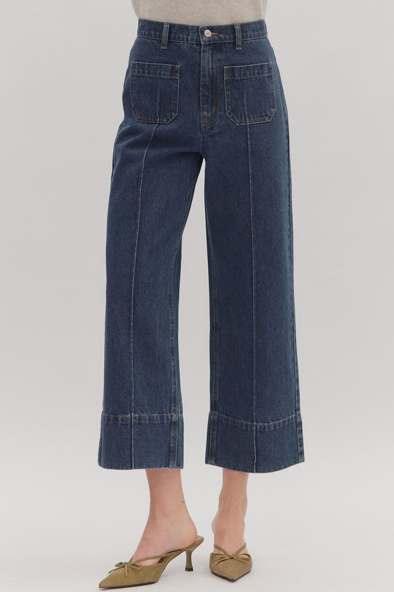 JETT WIDE LEG ANKLE LENGTH JEANS