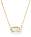 ELISA BEZEL GOLD PENDANT NECKLACE IN MOP