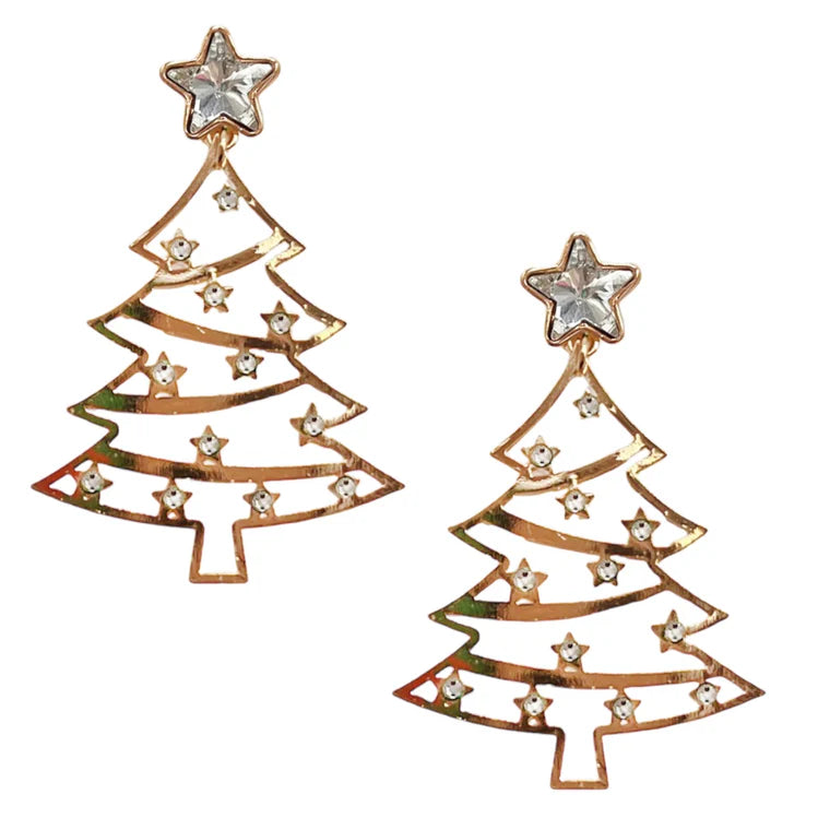 SPARKLING GOLD TREE EARRINGS