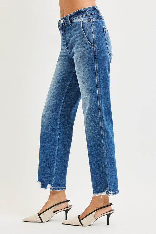 RISEN: NOVALEE ANKLE STRAIGHT JEANS