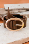 CLASSIC OVAL BUCKLE LEATHER BELT