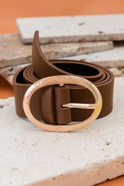 CLASSIC OVAL BUCKLE LEATHER BELT