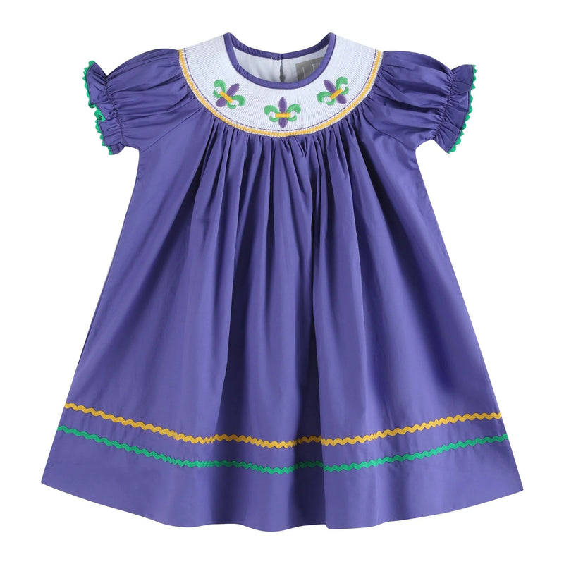 purple smocked bishop dress Strasburg Purple Bishop Dress, Heirloom Lilac Smocked Outfit for Toddler Girls, 3