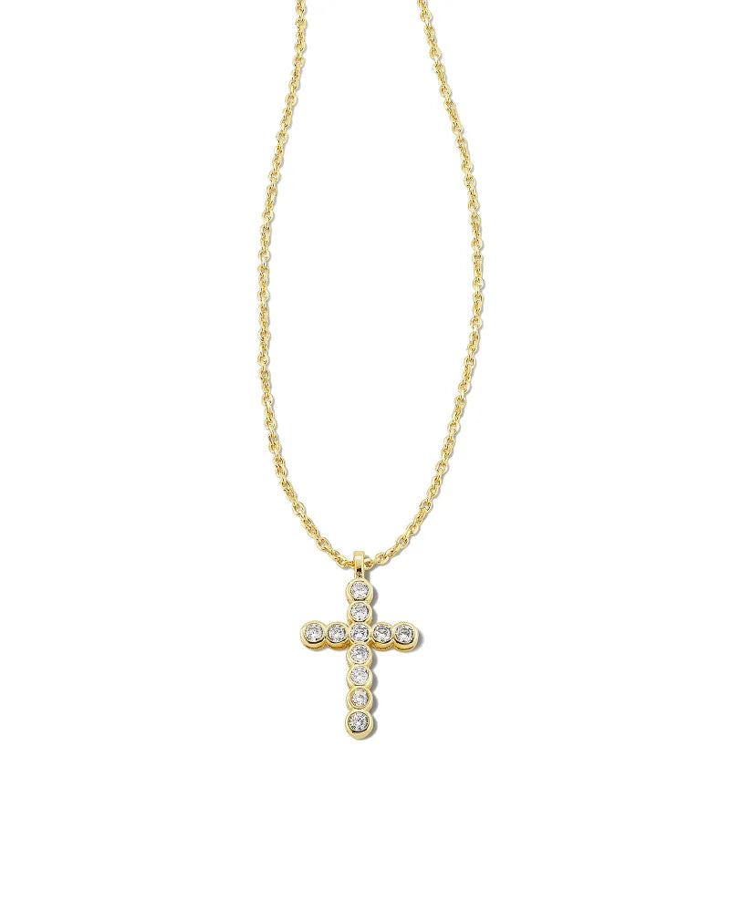 CROSS CRYSTAL GOLD WHITE NECKLACE
