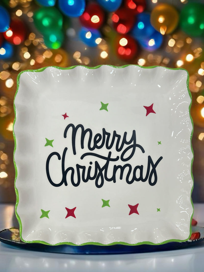 MERRY CHRISTMAS CERAMIC PLATE