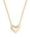EMERY HEART PENDANT NECKLACE  GOLD