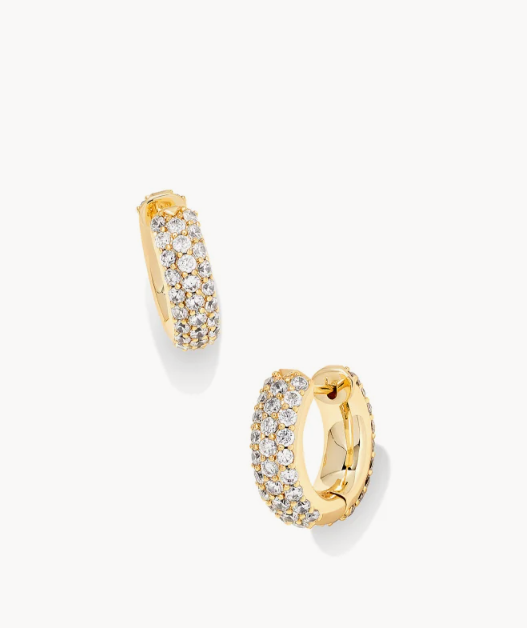 MIKKI PAVE HUGGIE EARRING- GOLD