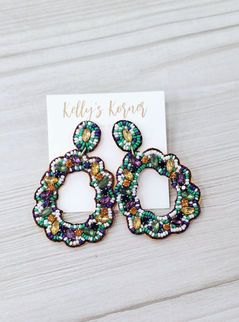 FANCY KING CAKE EARRINGS