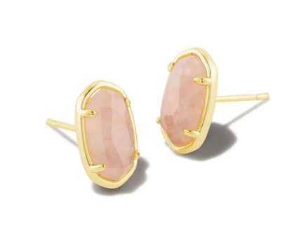 GRAYSON GOLD STUD IN ROSE GOLD QUARTZ