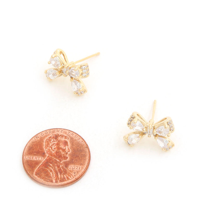 RHINESTONE BOW EARRING