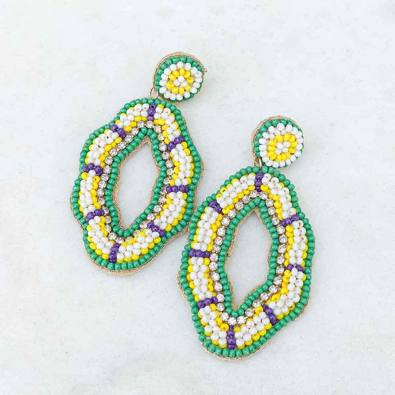 KING CAKE EARRING