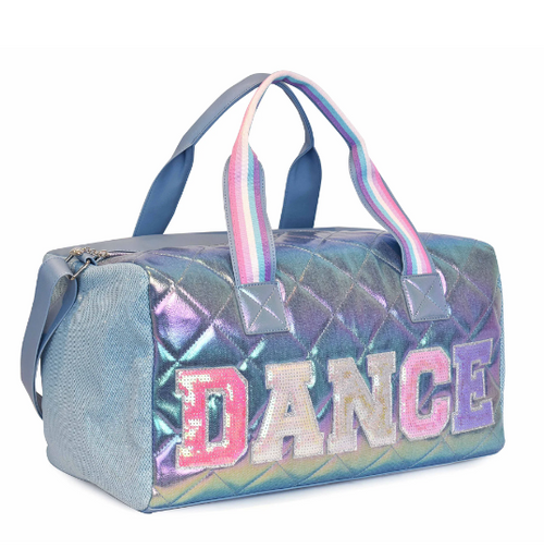 DANCE METALLIC QUILTED DUFFLE BAG