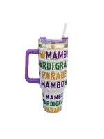 MARDI GRAS RHINESTONE TUMBLER