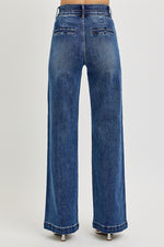 KRISTIE TUMMY CONTROL HIGH RISE WIDE DOUBLE WAIST RISEN JEANS