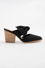 KEIRA BOW MULE HEELS