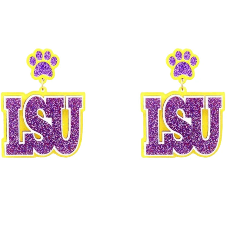 LSU ACRYLIC EARRINGS