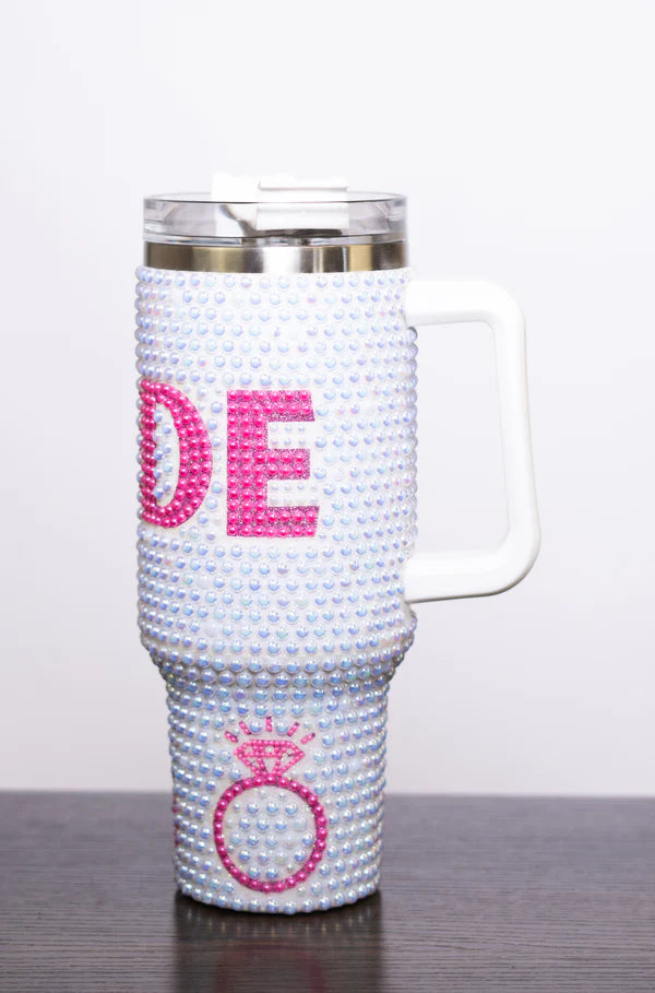 BRIDE HOT PINK AND PEARL TUMBLER