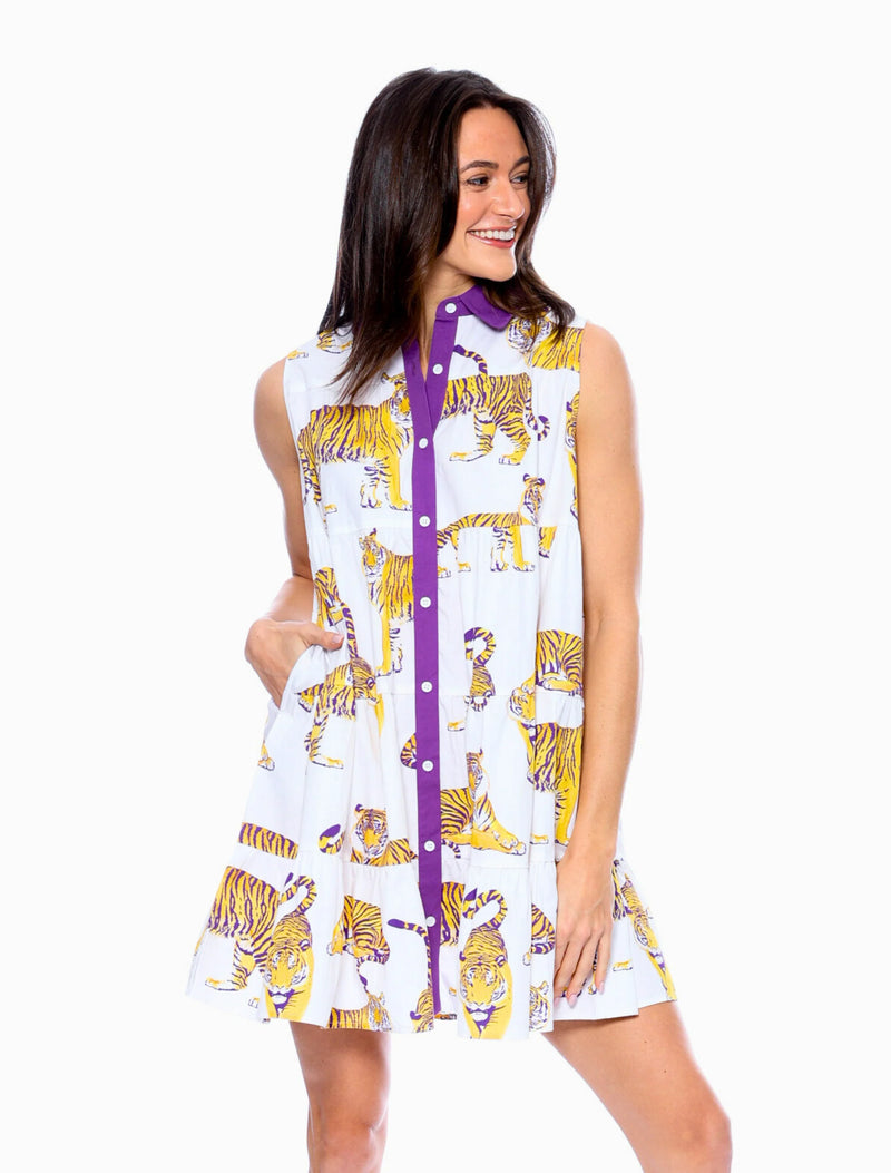 LSU TIGERS POPLIN TANK DRESS