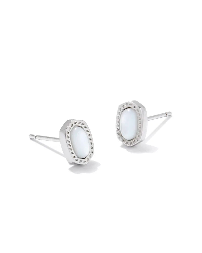 MINI ELLIE SILVER STUD IN MOTHER-OF-PEARL