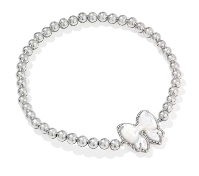 HALEY BOW SILVER STRETCH BRACELET