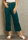 TEAL CROPPED WIDE LEG JEANS