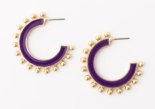 HADLEY PURPLE + GOLD HOOPS