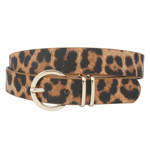 LEOPARD CIRCLE BUCKLE BELT