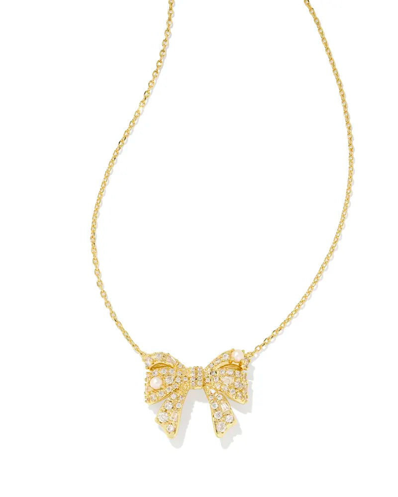 KRISTA GOLD BOW STATEMENT NECKLACE