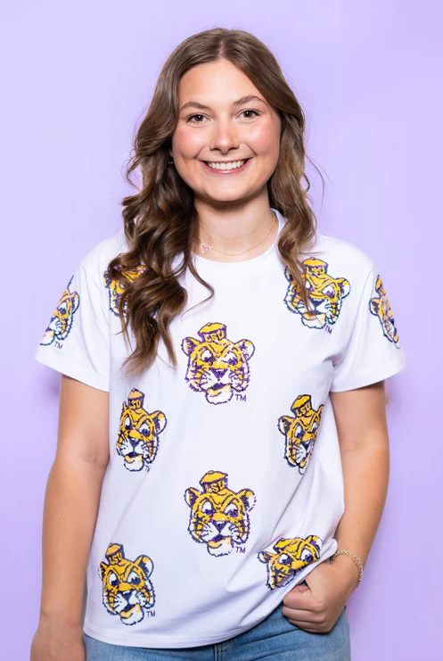 LSU SCATTERED VINTAGE LOGO TOP