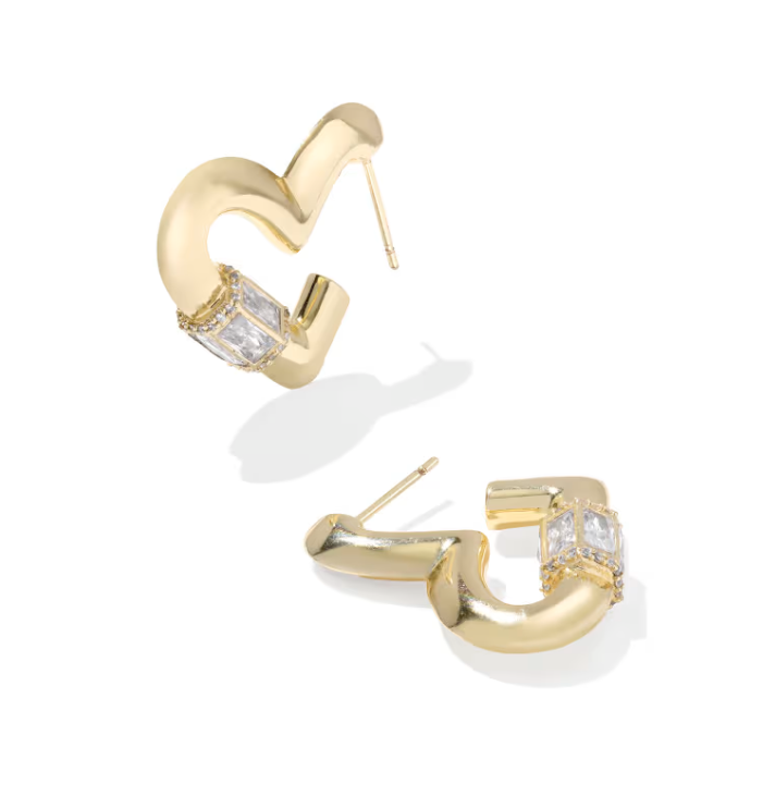 EMERY HEART GOLD HOOP EARRINGS