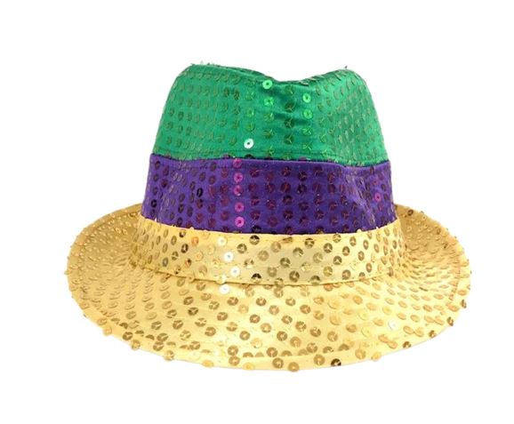 MARDI GRAS SEQUIN FEDORA