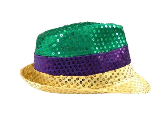 MARDI GRAS SEQUIN FEDORA