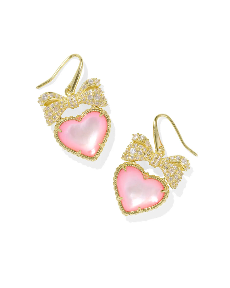 Haisley Heart Gold Drop Earrings