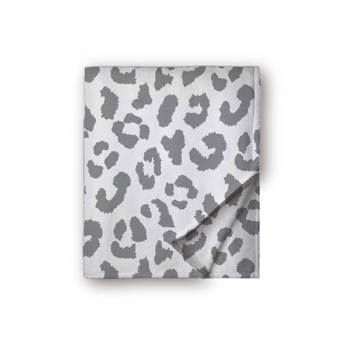 GREY LEOPARD THROW