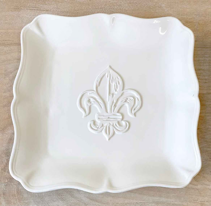 FLEUR DE LIS EMBOSSED PLATTER