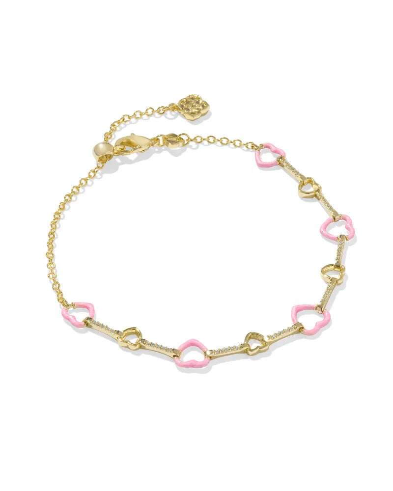 Haisley Heart Gold Delicate Chain Bracelet