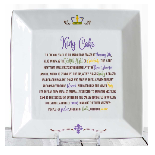 STORY OF KING CAKE PLATTER