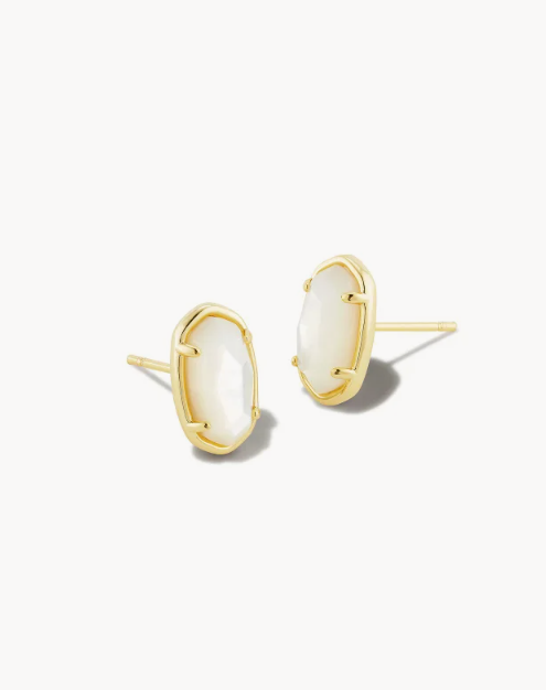 GRAYSON STUD EARRING- GOLD IVORY