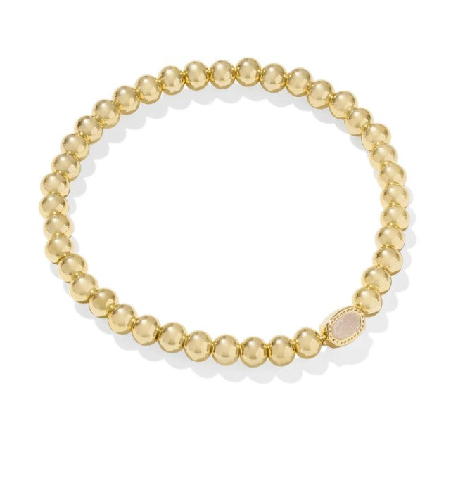 MINI ELAINA STETCH BRACELET GOLD IN IRIDESCENT DRUSY
