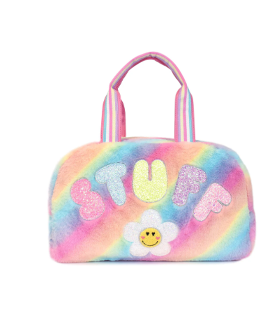 STUFF RAINBOW PLUSH DUFFLE BAG