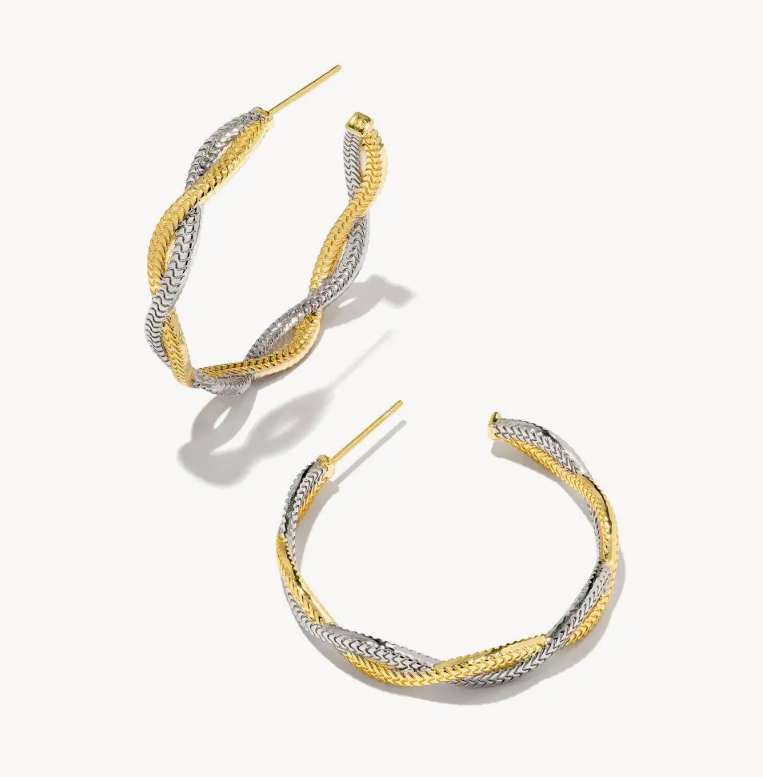 HAYDEN MIXED METAL HOOP EARRING