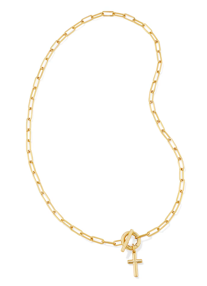 CROSS LINK & CHAIN GOLD NECKLACE
