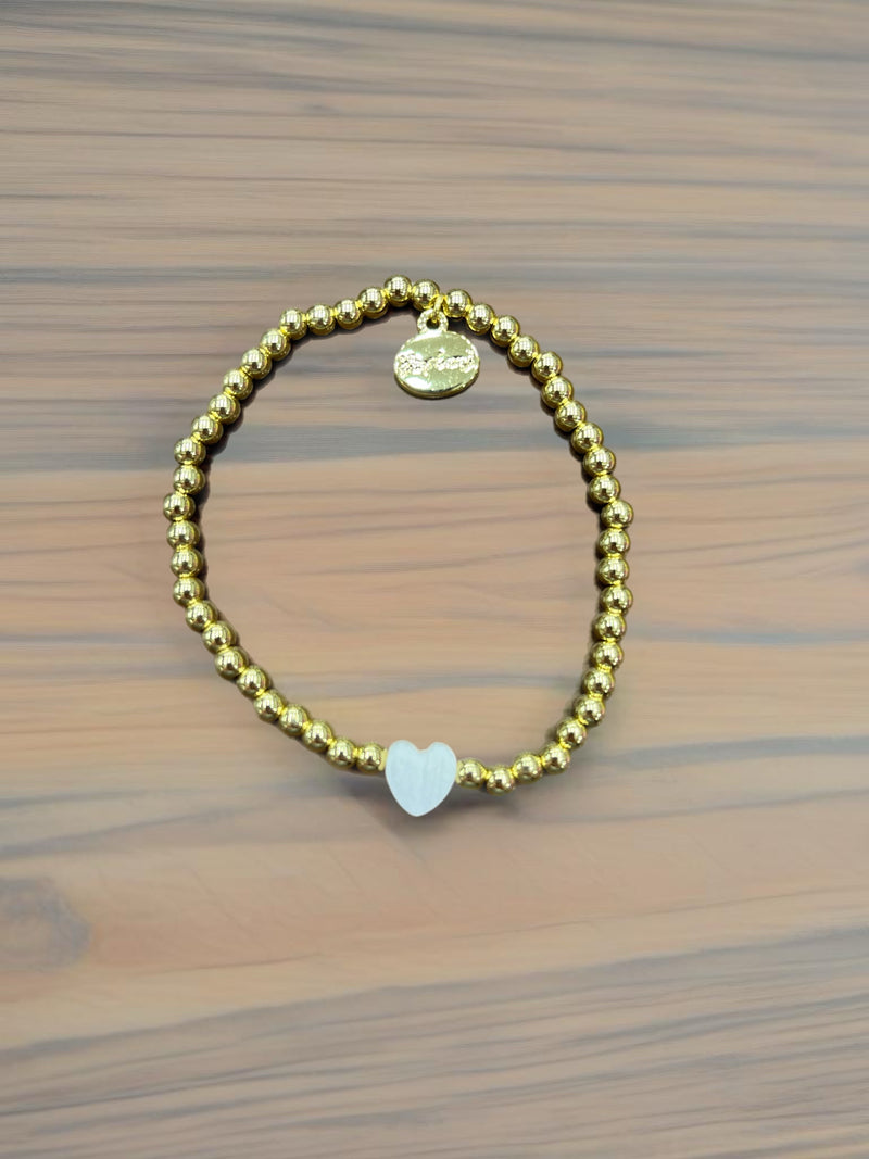 3MM SHELL HEART BRACELET