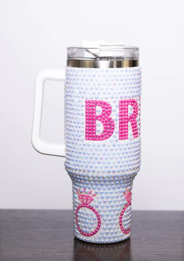 BRIDE HOT PINK AND PEARL TUMBLER