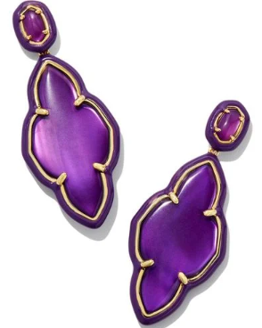 ABBIE ENAMEL FRAME EARRINGS IN PURPLE